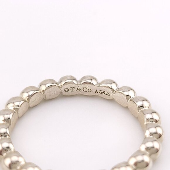 Tiffany & Co. Sterling Silver Ziegfeld Bead Beaded Hardwear Band Ring Size 6 - Picture 5 of 7